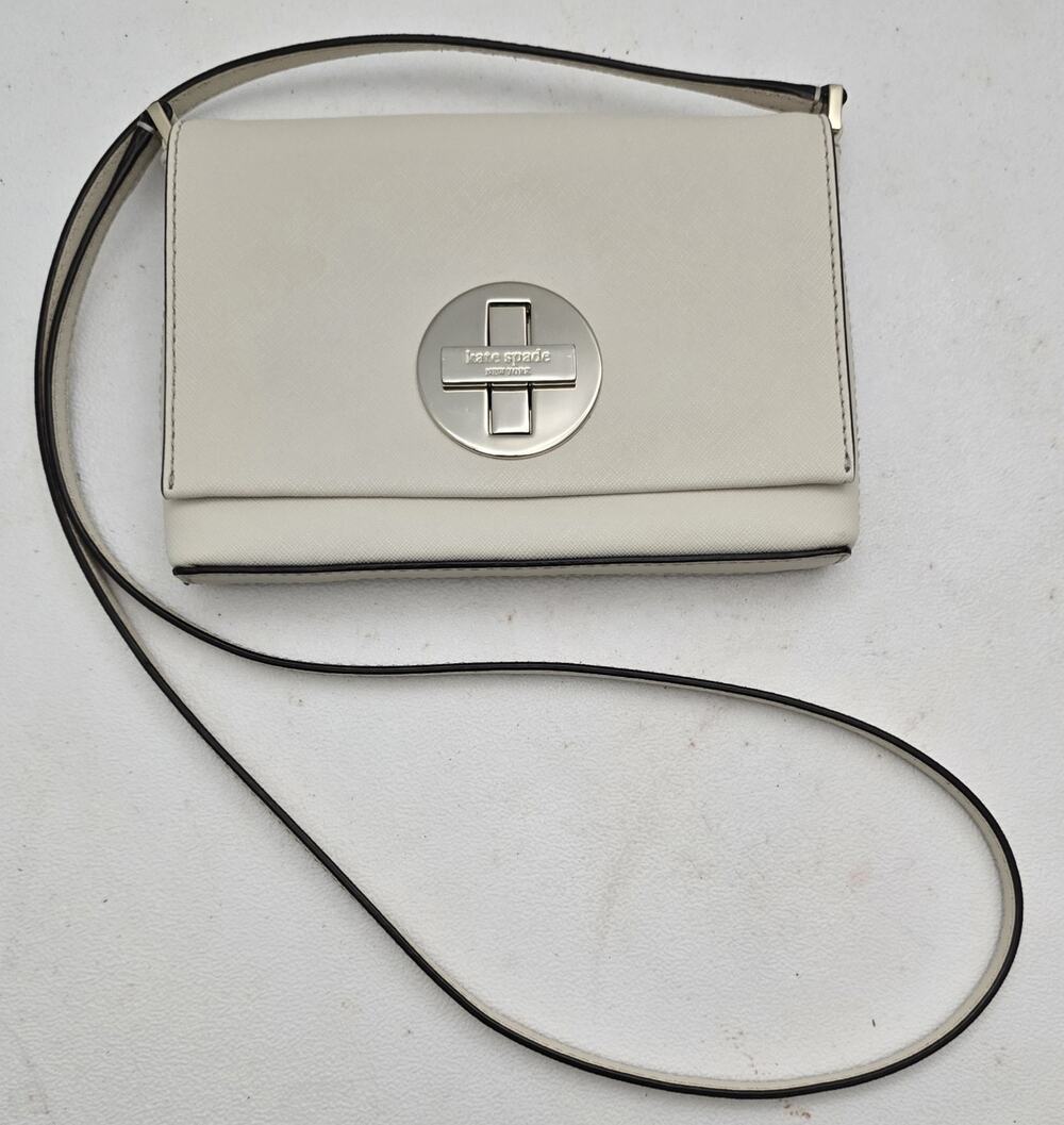 KATE SPADE Newbury Lane Sally Cream Leather Crossbody Purse